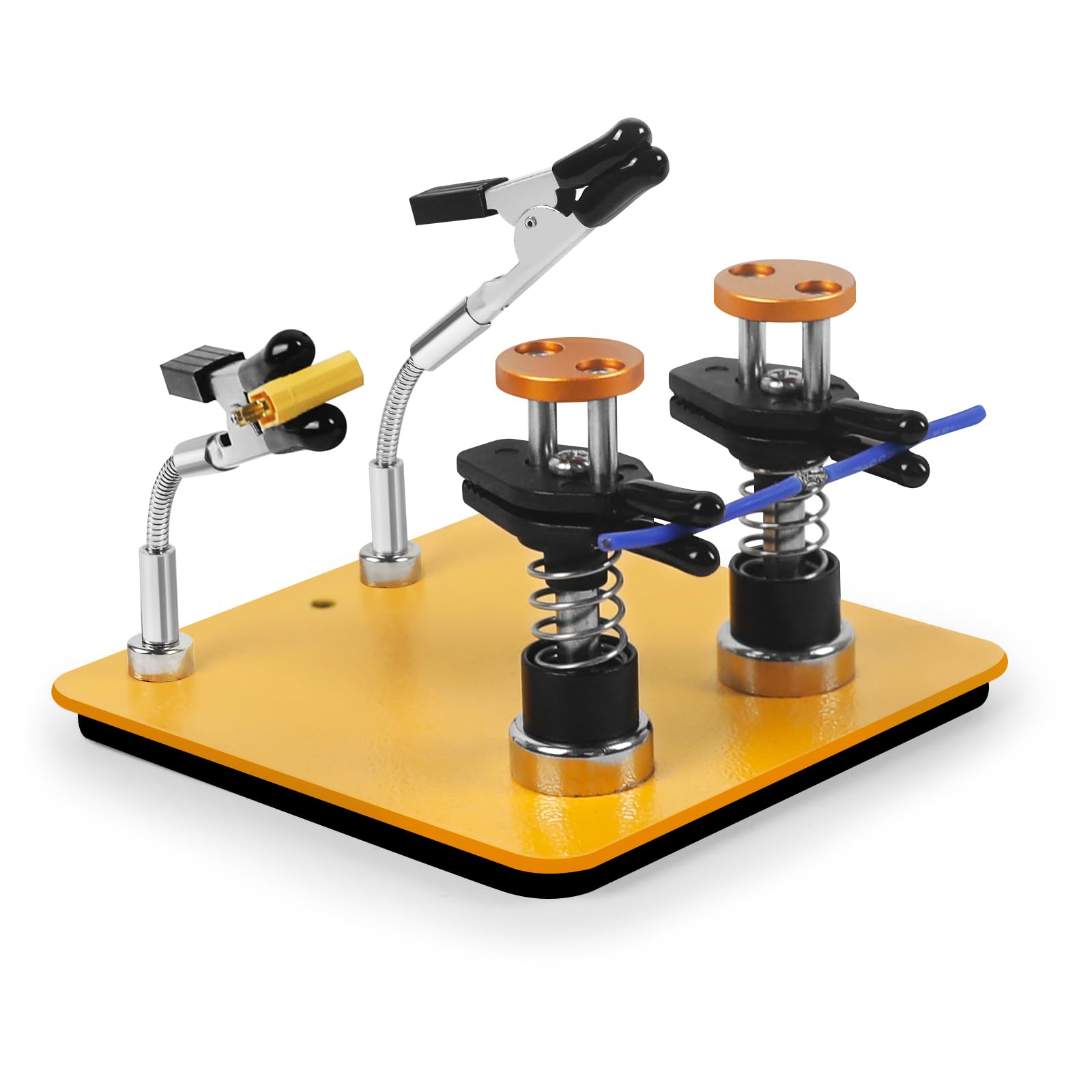 Toolour Third Hand ClampRex O3 for Makers – Compact Soldering Aid Holder with Dual Parallel Clamps, Adjustable Magnetic Base for Circuit Boards, Fine Wires and Components, No Rebound without Bite