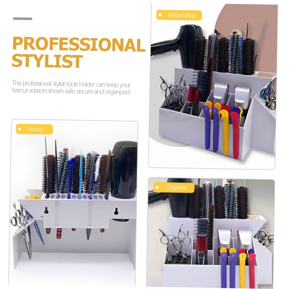 Anneome Scissors Socket Box Hair Brush Holder Barber Supplies Blow Dryer Holder Hair Tool Organizer Bathroom Organizer Countertop Bathroom Countertop Organizer Hair Product Organizer