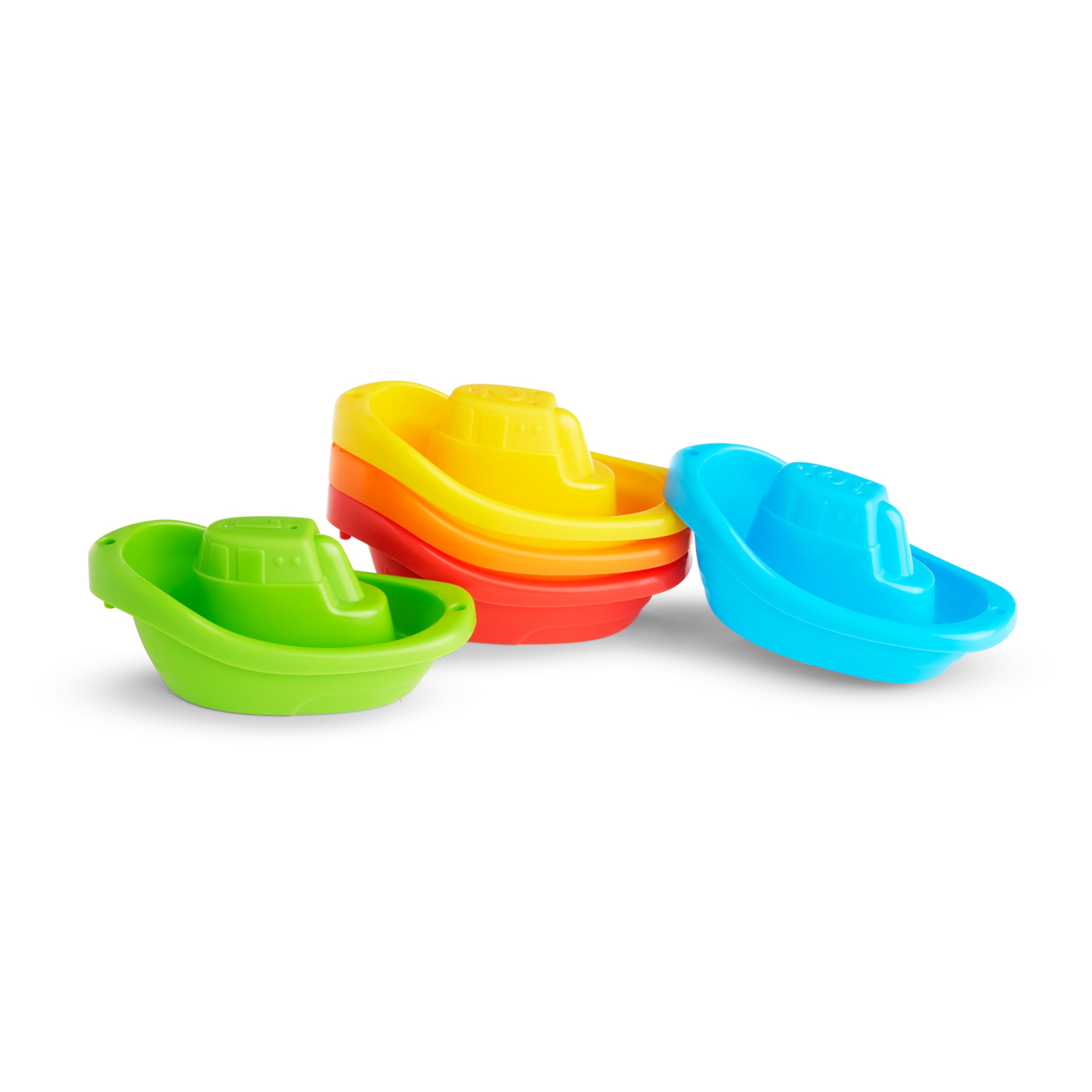 Munchkin Flotta di 5 Barche Giocattolo da Bagno | Giocattoli da Bagno Interattivi e Divertenti per Bambini e Neonati | Facile da Impugnare | Essenziali per Bambini | Confezione da 5