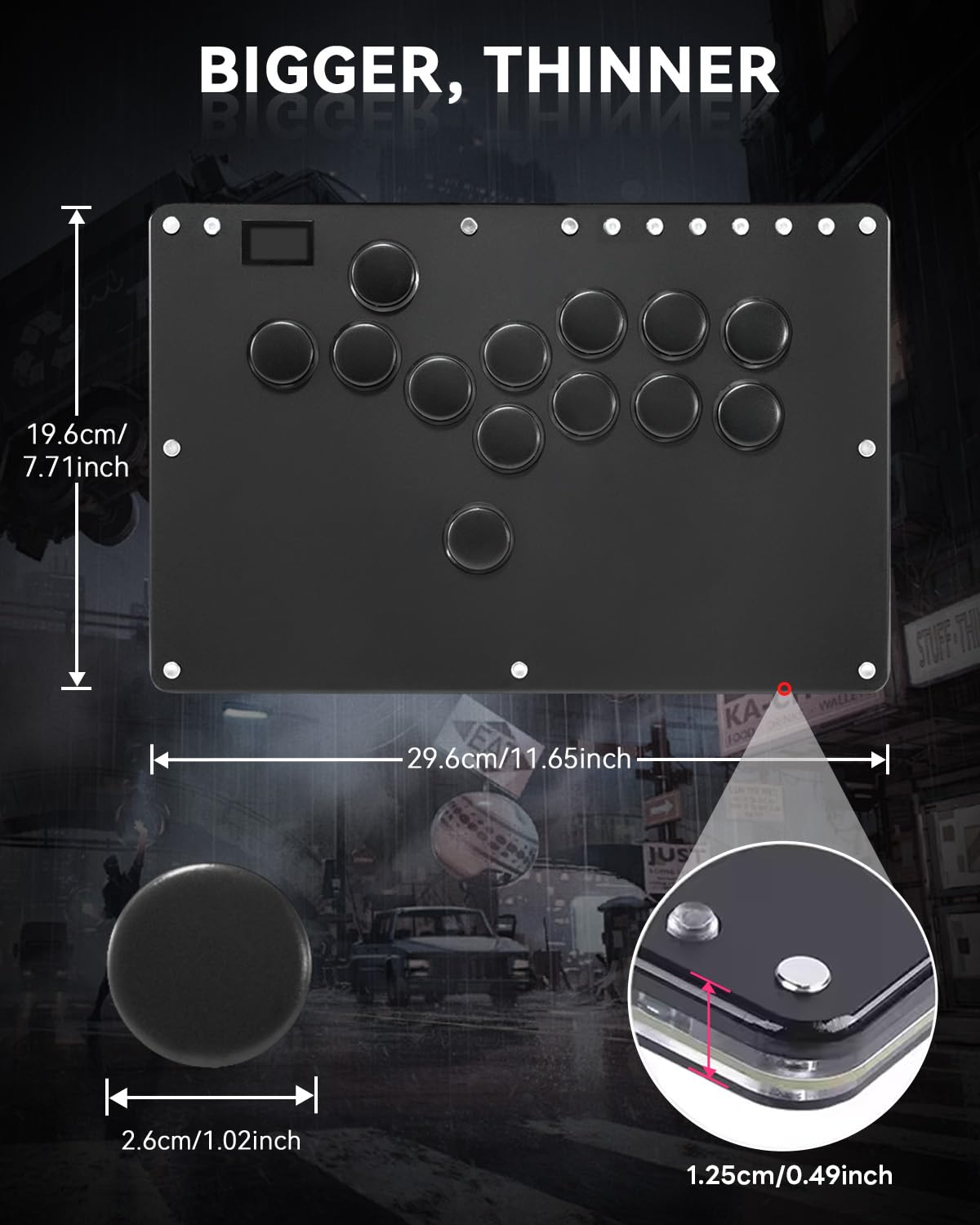 Sehawei Haute42 T13 Arcade Stick Controller für PS4/Switch/PC/PS3/Steam | Fighting Arcade Game Keyboard ,Street Fight keypad ,with Turbo Functions & Custom RGB ,Supports Hot Swap & SOCD , Black