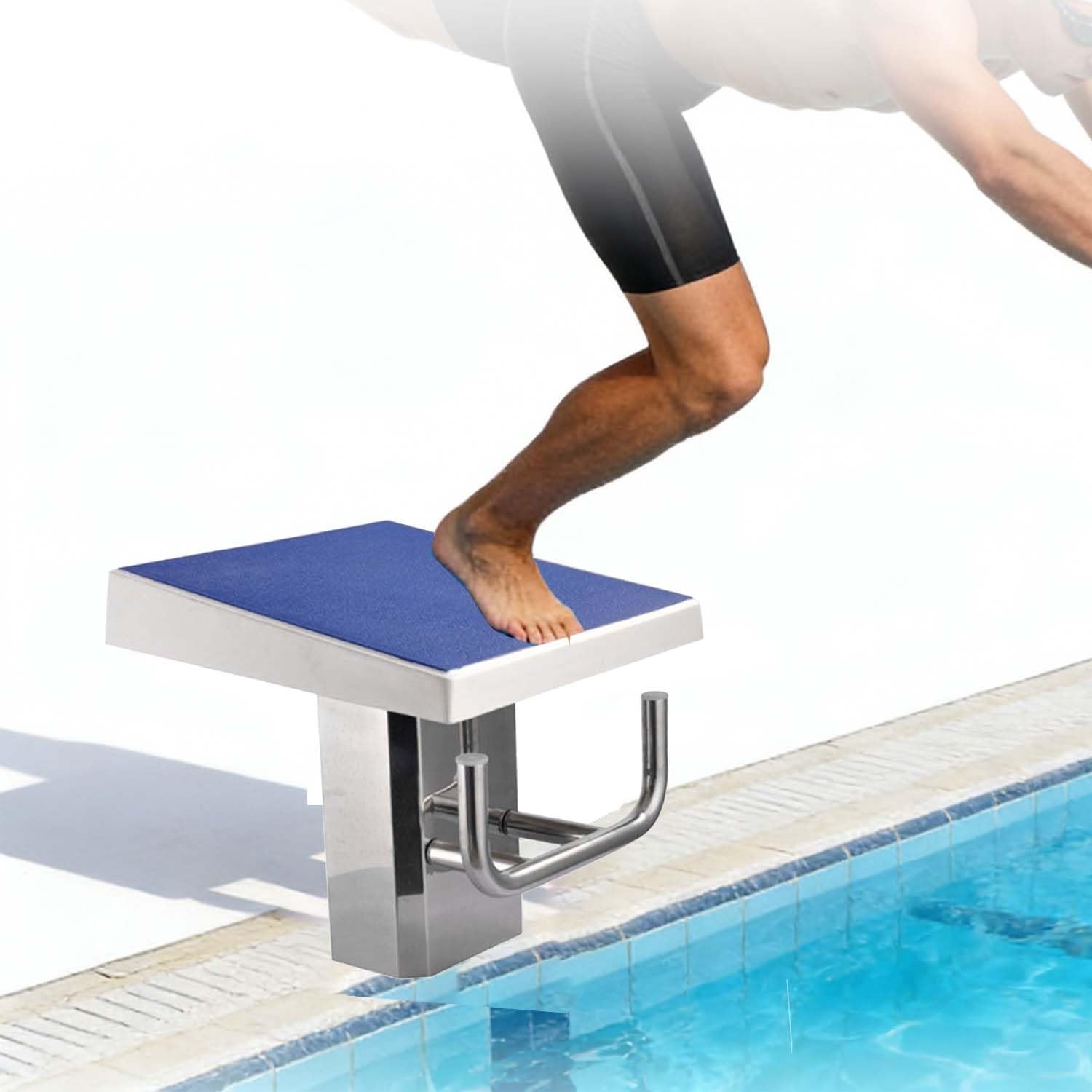 Tabla de buceo de acero inoxidable, plataforma de competición de entrenamiento profesional, carga de 550 libras, plataforma de inicio de piscina fácil de montar