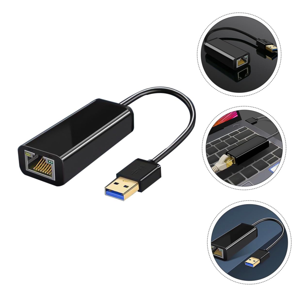 HEMOTON 3 Piezas Adaptador de Ethernet Adaptador ethernet USB Adaptador de Red USB ethernet convertidor de USB a LAN Adaptador USB Adaptador de Red Internet LAN Adaptador con Cable LAN