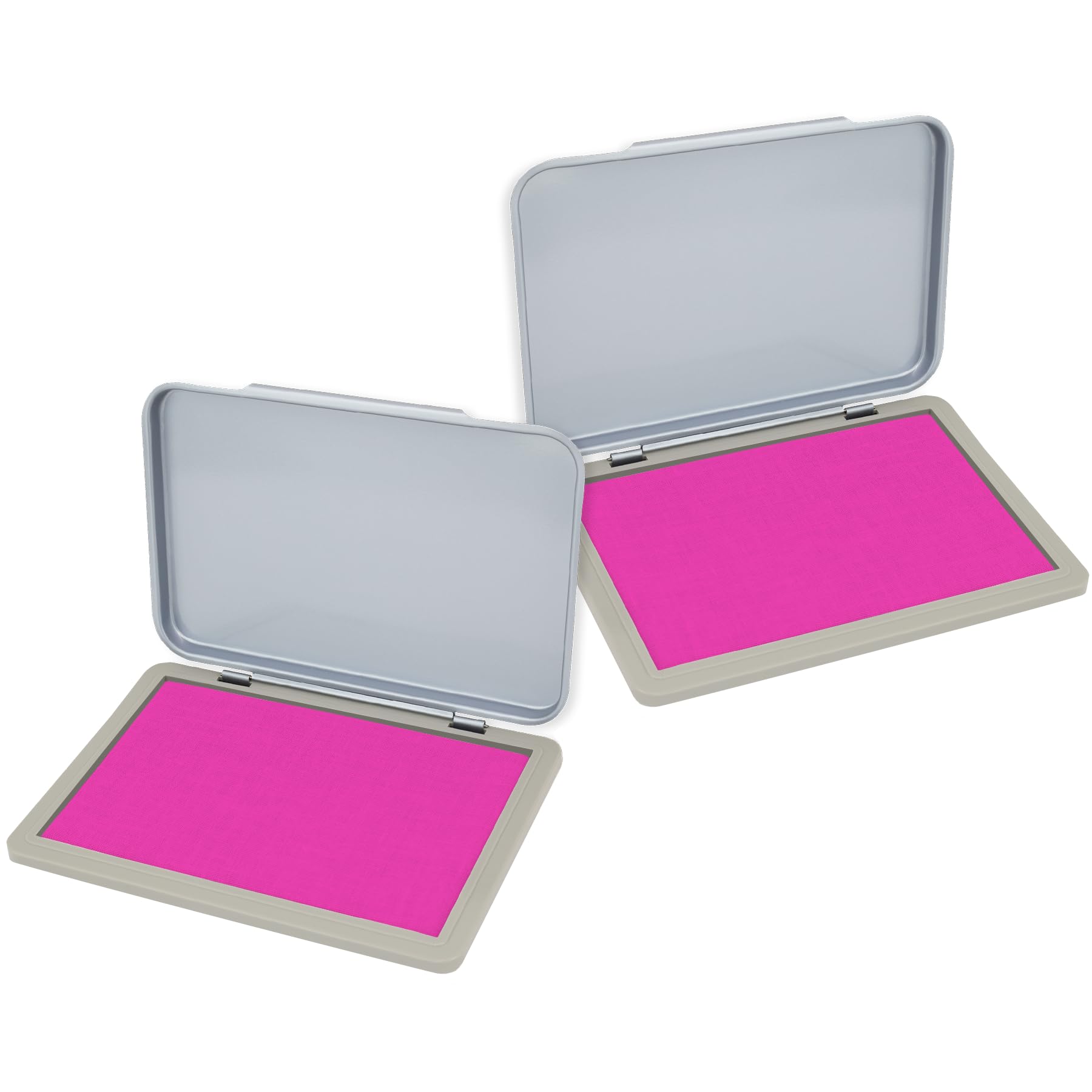 Paquete de 2 almohadillas de metal para sellos de tamaño mediano, color rosa – Tamaño: 3 x 4 pulgadas – Elige entre 15 colores de tinta