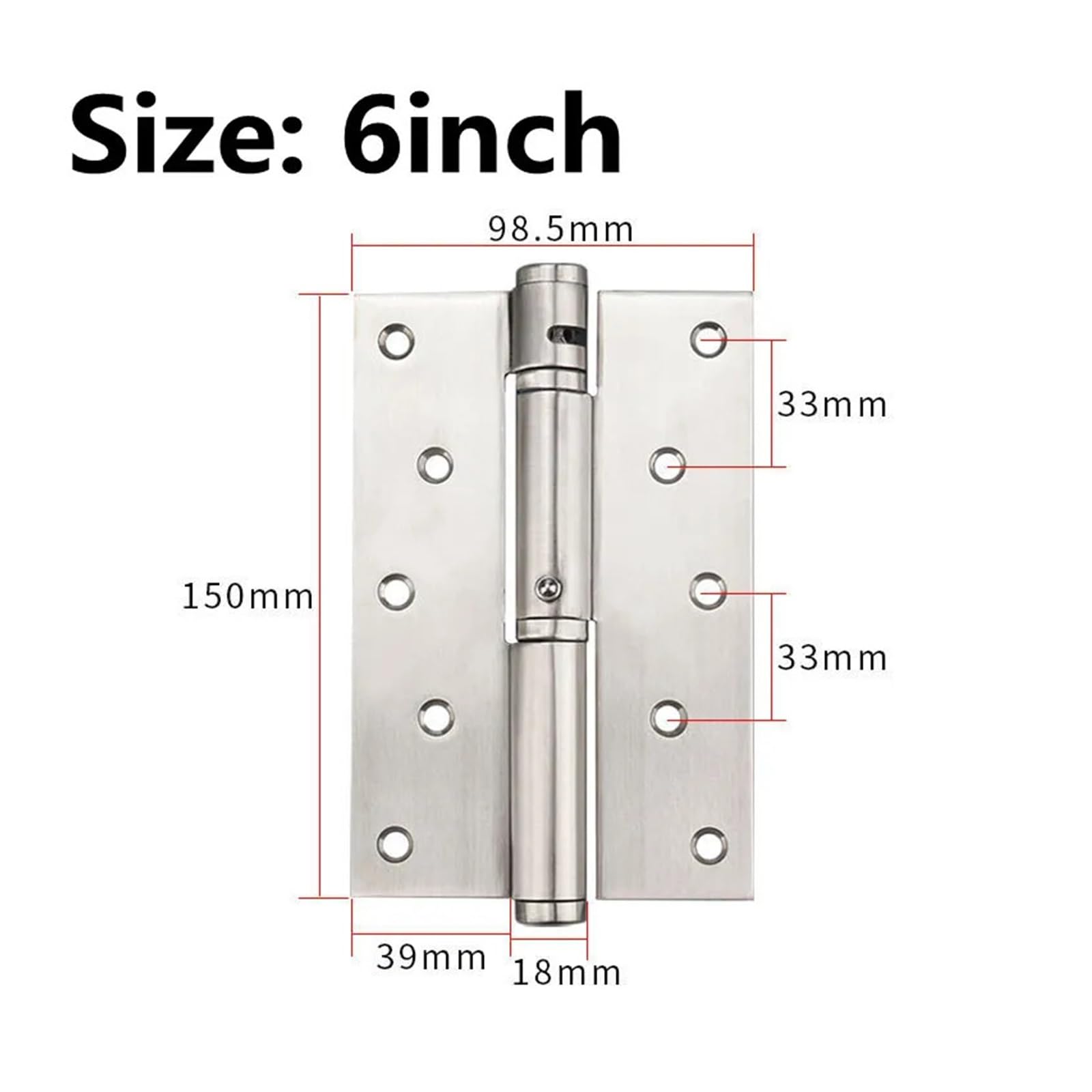 Bisagras de puerta cierre automático plegables a tope mariposa con rodamiento bolas, bisagra puertas resorte madera ajustable acero inoxidable, 2 uds(6inch)