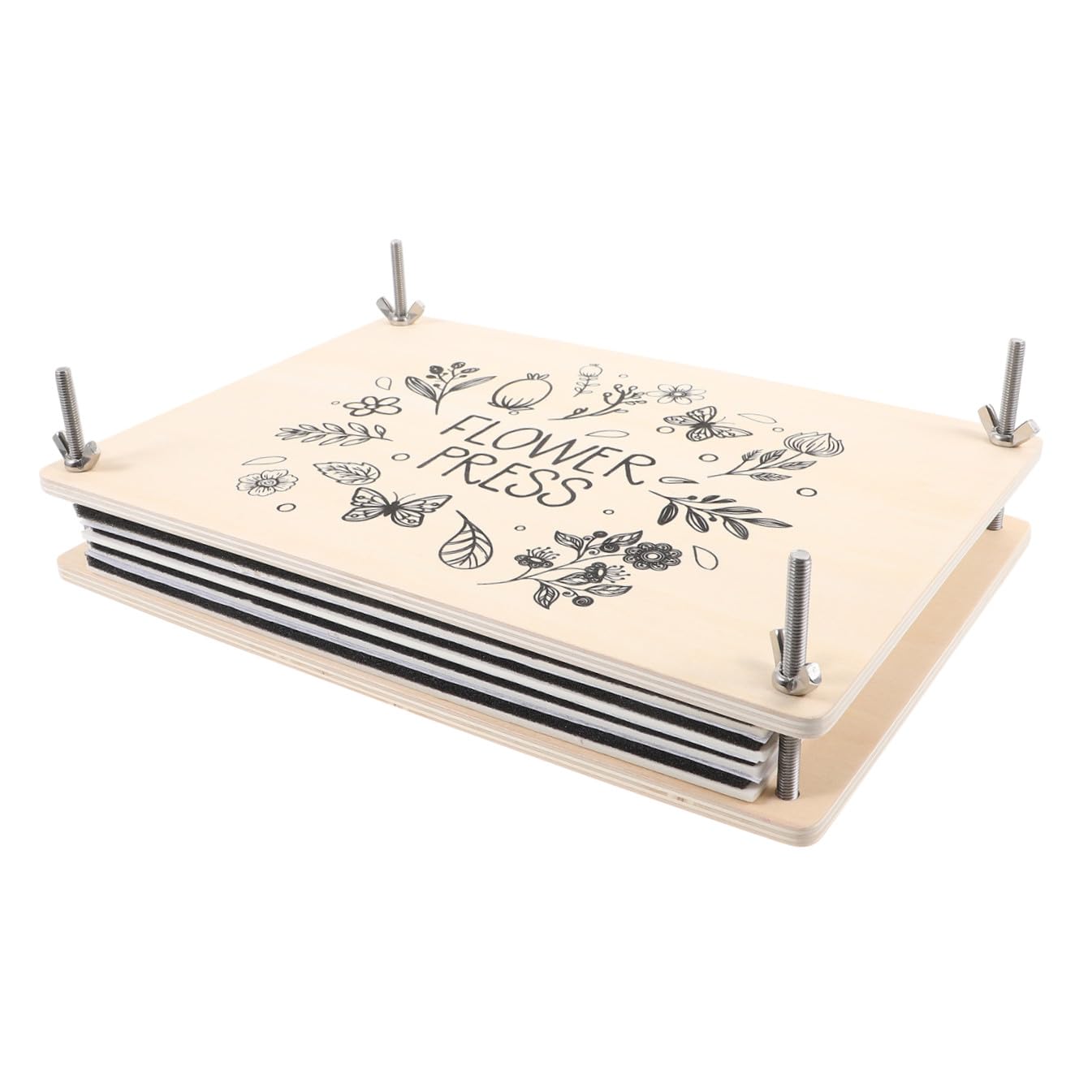 DOITOOL Kit per Pressa di Fiori in Legno e Metallo Pressatura Multistrato, Strumenti per Conservazione Botanica Fai da Te, Adatto per Giovani e Artigianato DIY