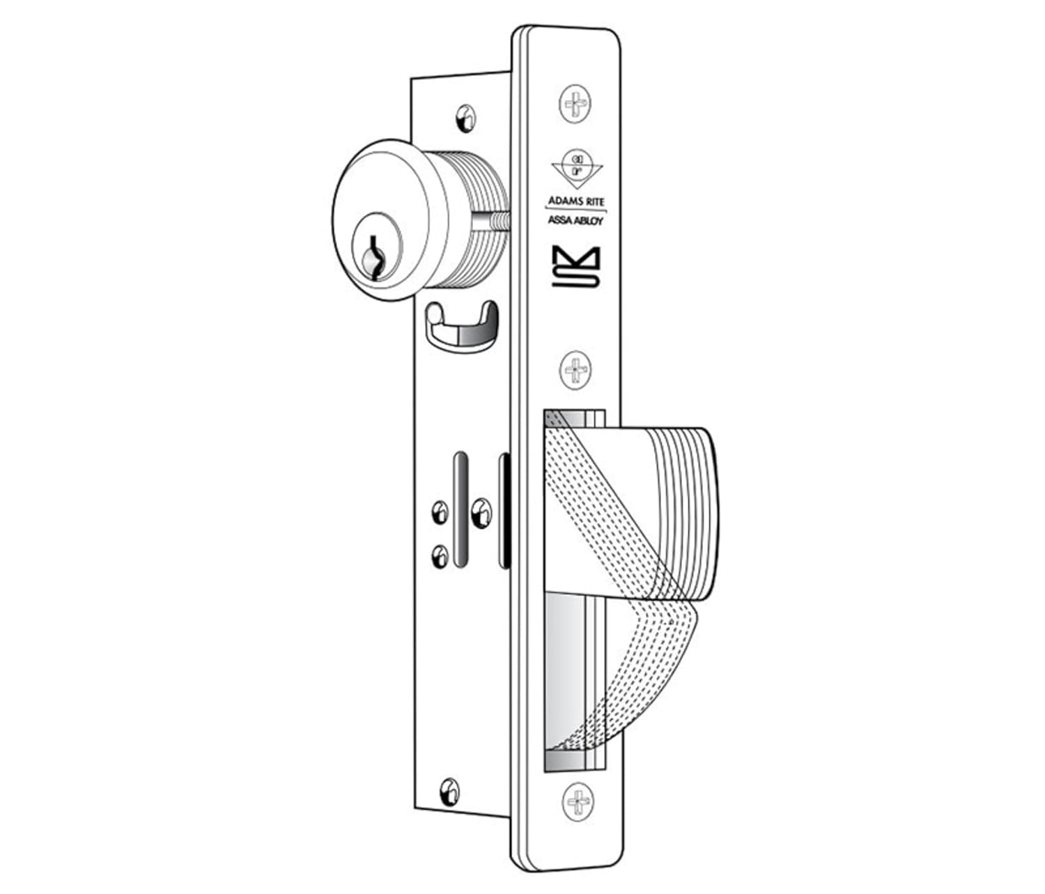 Adams Rite MS1850SN-410-313 Aluminum Door Deadlocks, 9" Length