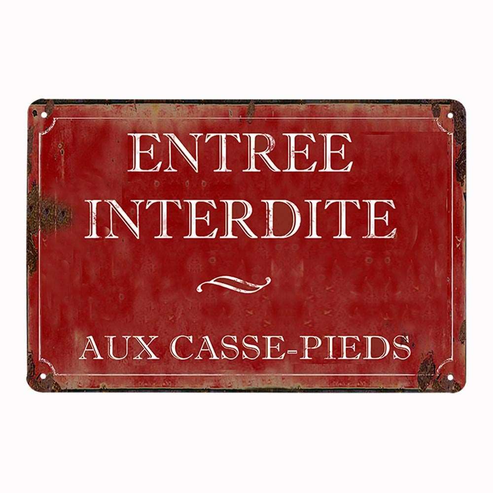 Cuisine French - Placa de metal retro vintage (4 unidades)