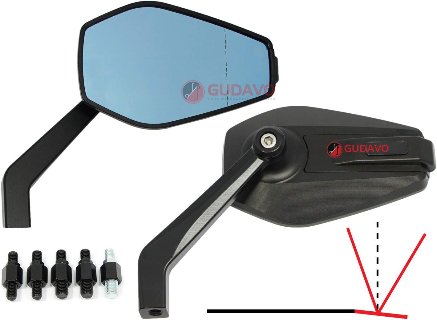 Motorcycle M8 M10 CNC big Black Mirrors Aluminum cover blind spot Rear View Side Mirrors For Harley davidson (Style7: refraction)