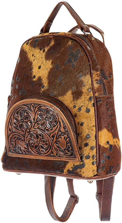 American Darling Backpack Hand Tooled Hair on Genuine Leather Western Women Bag | for Laptop School Purse Travel
