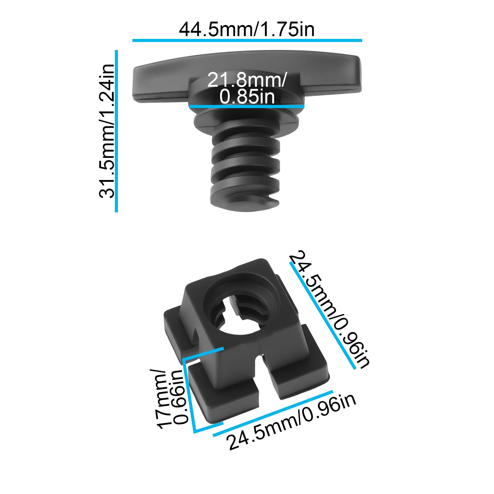 EMSea 1 Jeu de Boucles Filetées de Verrouillage de Coffre de Voiture 71111179444 71111179445 Compatible avec Les Séries BMW 3/5/7