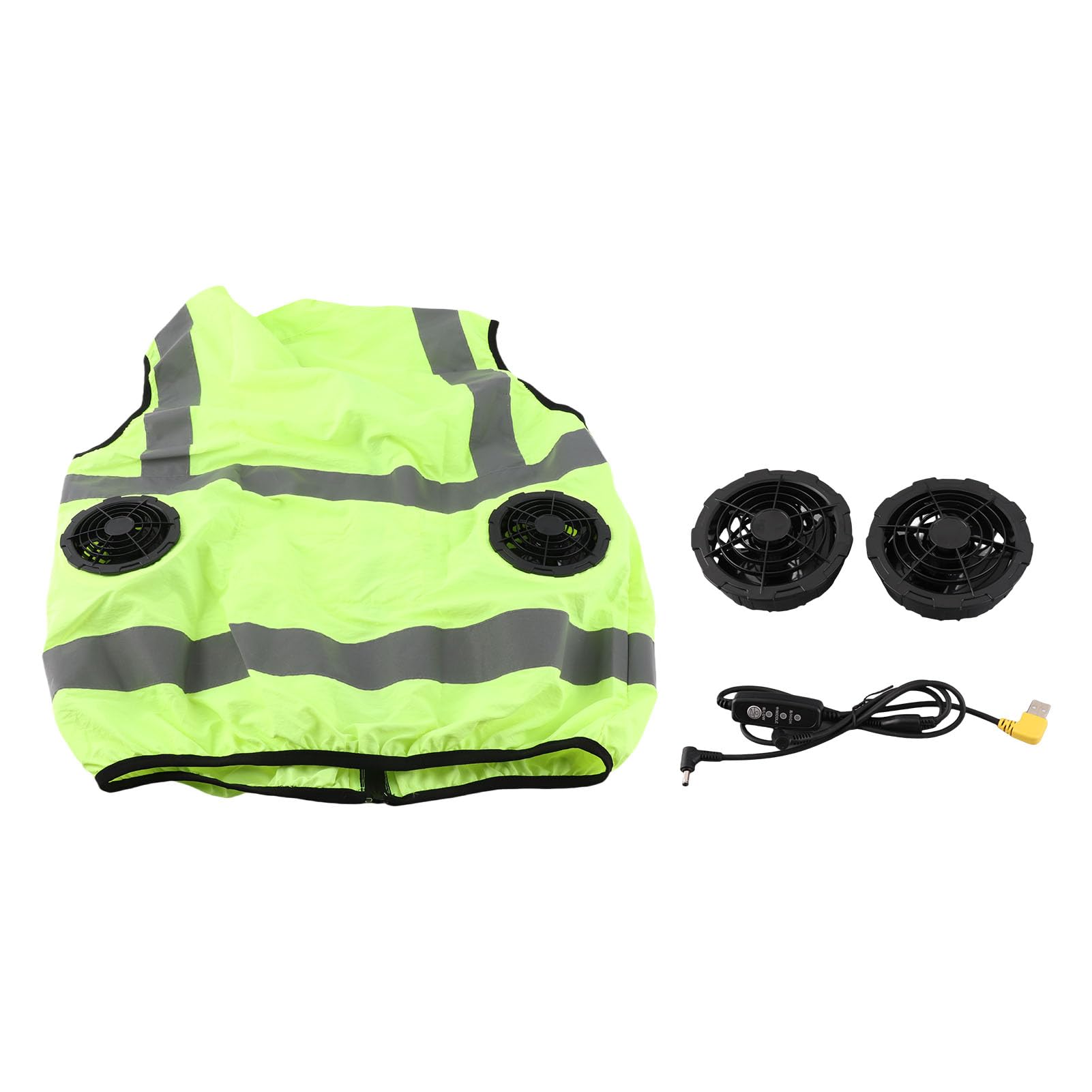 Jectse Chaleco de Refrigeración con Ventilador, Ventilador Extraíble Ligero de 5 V, Trabajo Nocturno Seguro, Evaporación del Sudor, Protección Solar, Chaleco de Refrigeración con
