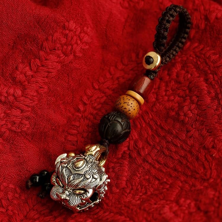Llavero LLavero de plata de ley for coche for hombre y mujer, colgante hecho a mano con personalidad de la suerte, Pixiu, joyería, colgante for mochila Llaveros Para Llaves De Coche