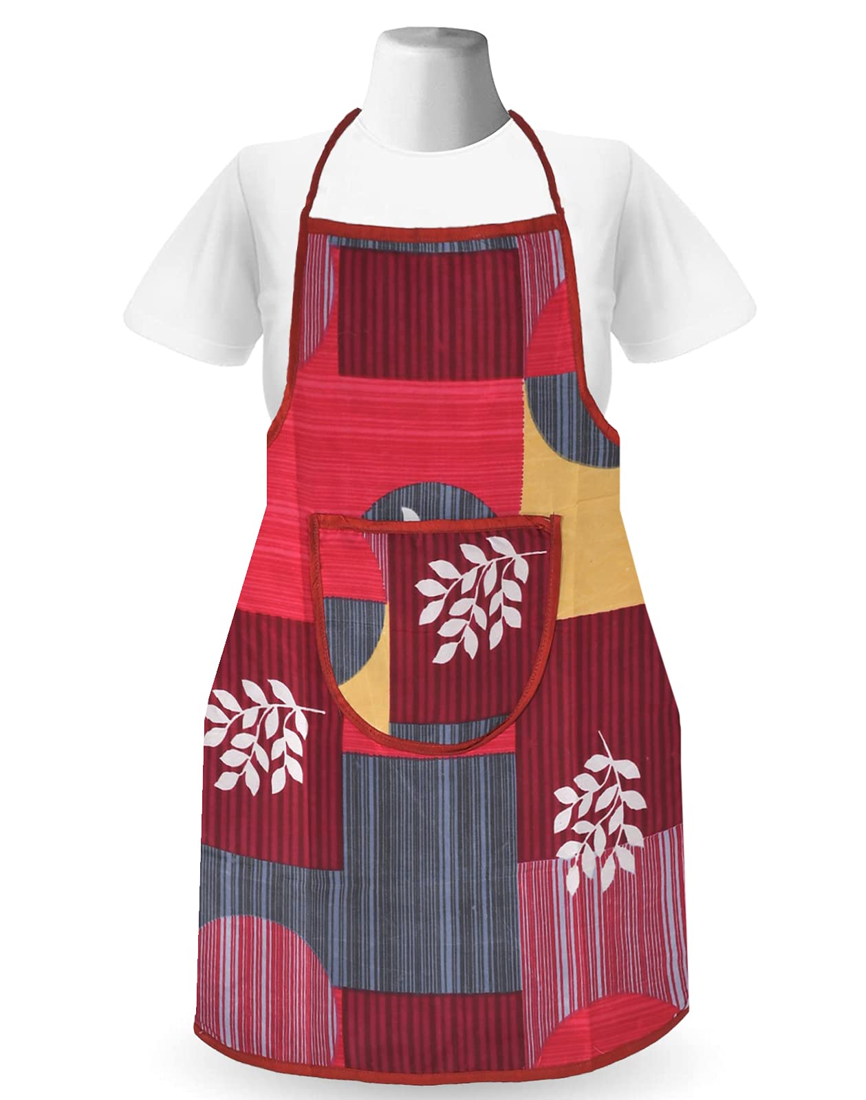 Kuber Industries Unisex Cotton Apron with Front Pocket|Leaf Printed & Oil Stain Resistant|Size 70 x 56 x 1 CM (Pink) (B097ZX5R1V) Amazon Price History, Amazon Price Tracker