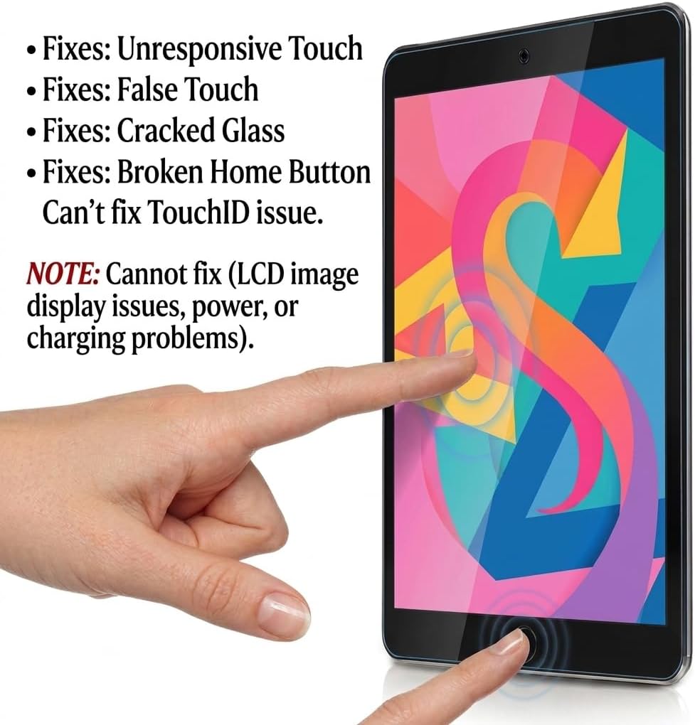 for iPad 9 (9th Generation) A2602 A2603 A2604 A2605 Screen Replacement Digitizer Touch Glass Kits, for iPad 2021 9th Gen 10.2 Inch, Full Repair Sets+Home Button[NO Fingerprint Reader] [NO LCD] image 2