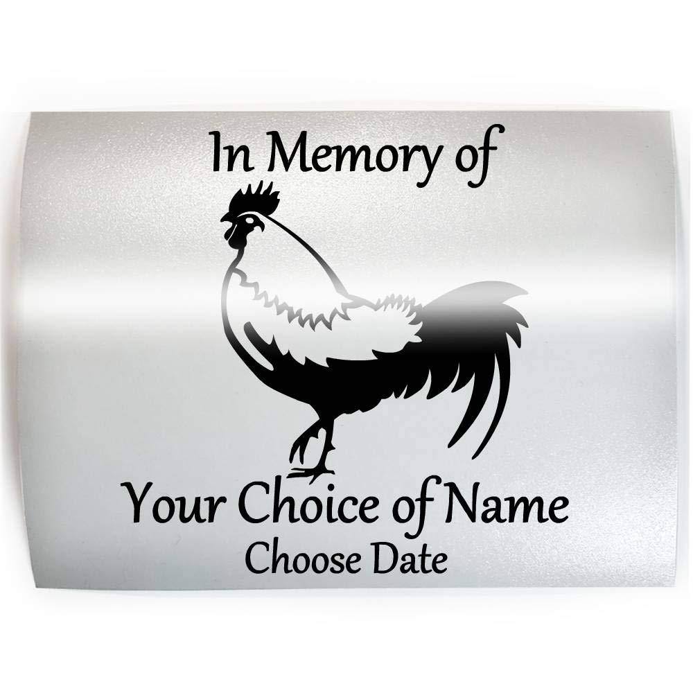 MEMORIAL ROOSTER Bird ADD YOUR CUSTOM WORDS, COLOR & SIZE