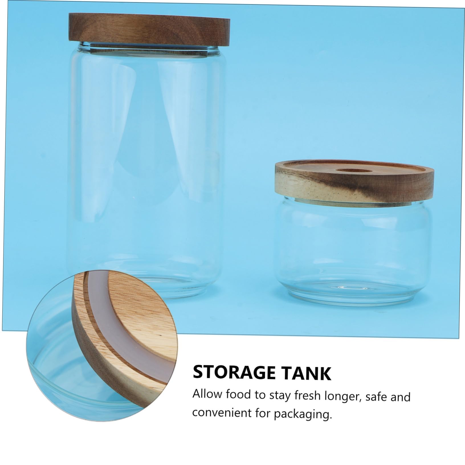 STOBAZA 2 Set Barattoli Ermetici in Vetro Borosilicato Resistenti Al Calore Contenitori Trasparenti Per Alimenti E Tè Vasetti Sigillati Per Conservazione Sicura Dolci E Snack 2 Pezzi*2