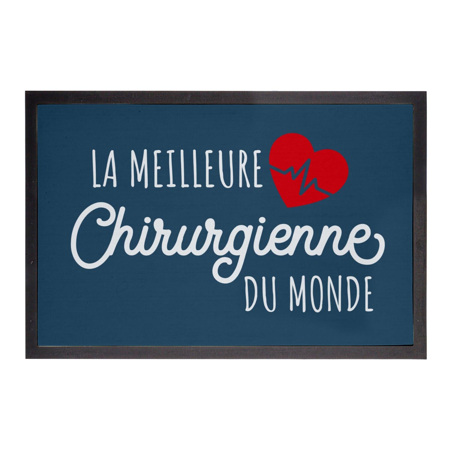 Paillasson Bleu cadeau original pour diplôme de docteur et bloc de chirurgienne 75x50cm