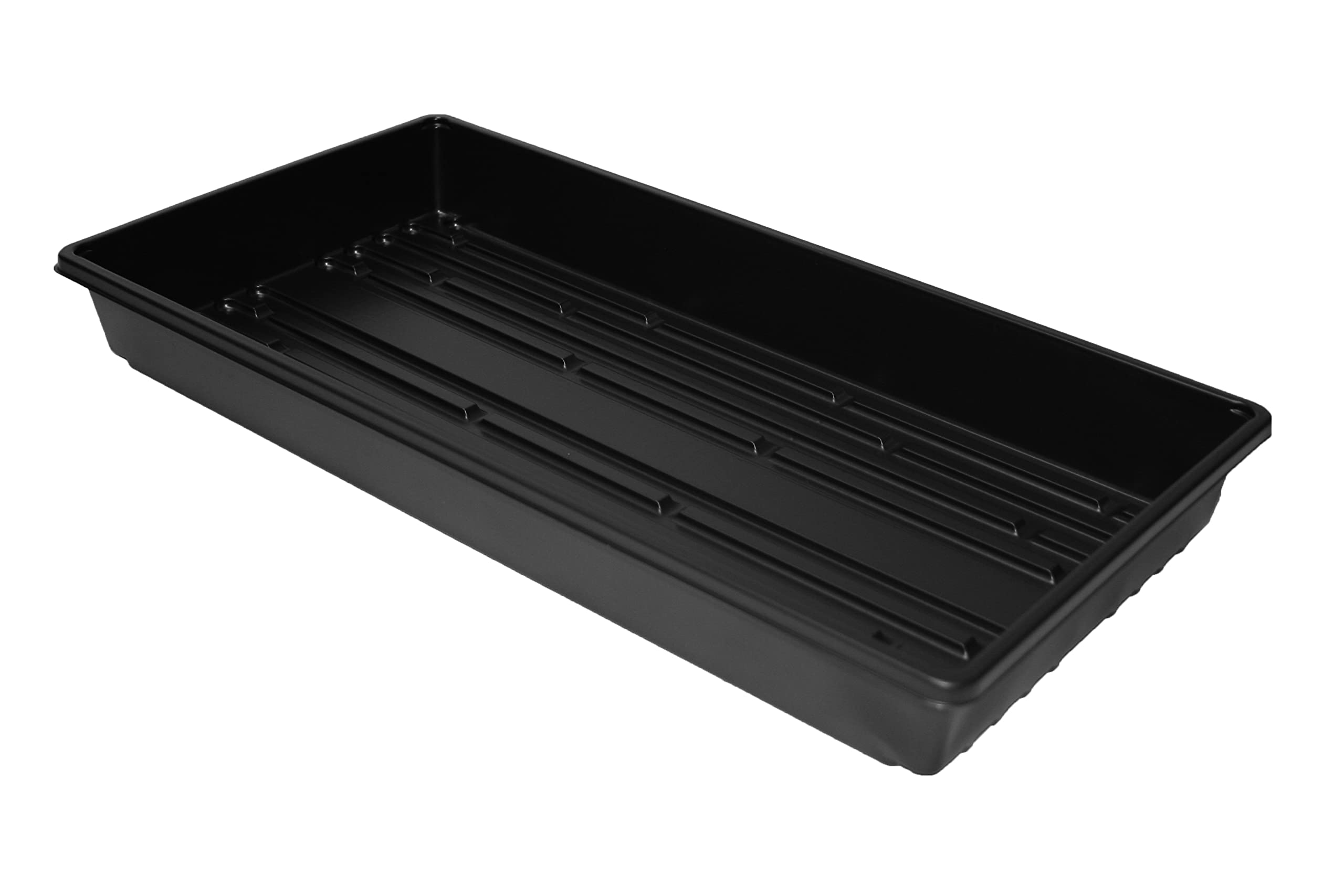 Living Whole Foods Confezione da 20 vassoi in plastica nera resistente (senza fori di scarico) 53,3 x 27,9 x 5,1 cm – fiori, piantine, piante, erba di grano, microgreens e altro ancora