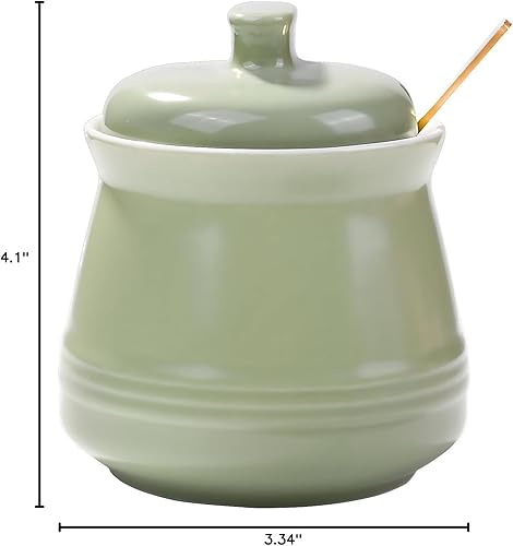 Miniatura 8 de Azucarero con tapa y cuchara, tazón de azúcar de cerámica, contenedor de azúcar multifunción para especias, tarro de sal, condimentos, tarro de