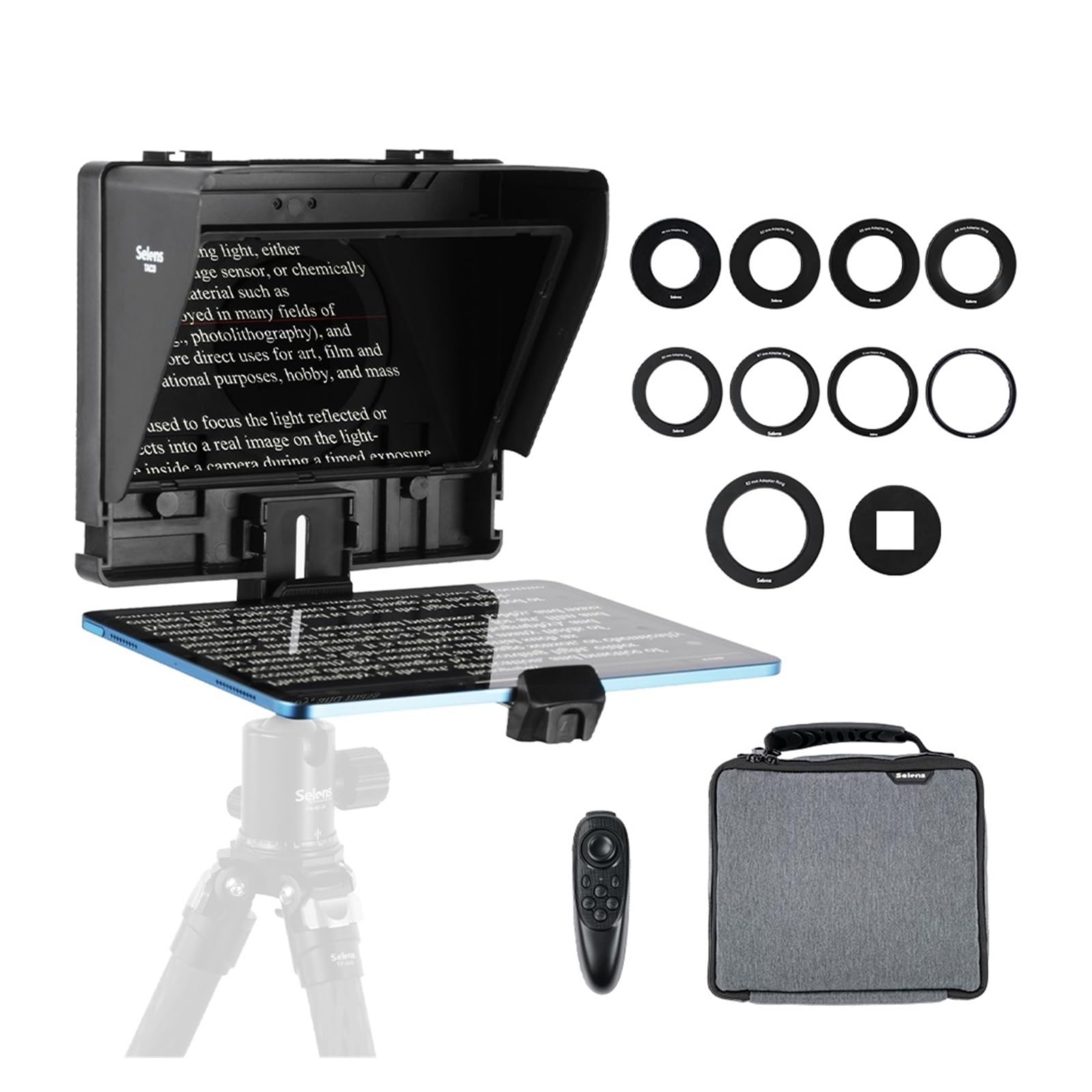 Teleprompter, T13 Smartphone/Kamera-Aufnahme-Streaming-Unterstützung for horizontale vertikale Aufnahmen, Online-Lehre Live-Streaming
