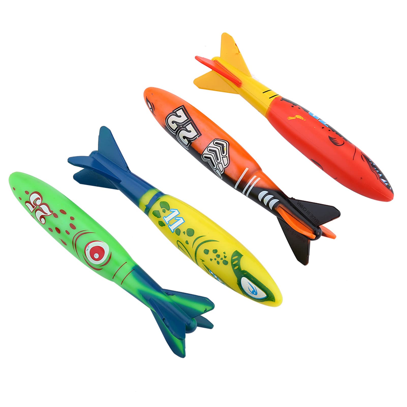 Alomejor Diving Underwater Toy Set for Kids, Colorful Dive Toys for Swimming Practice, 4pcs Swimming Pool Toys for Training, Suitable for Children 3+