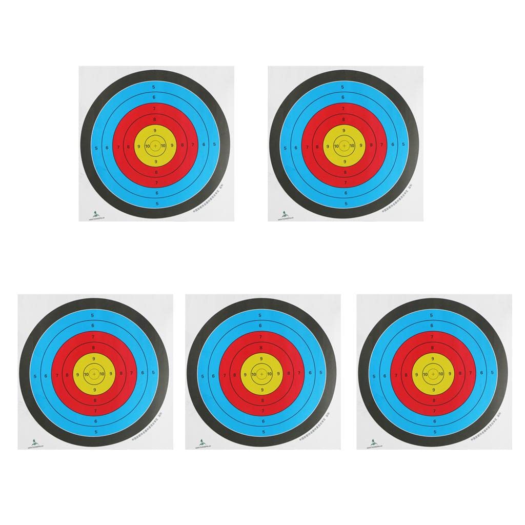 MERISHOPP 5 Pieces Heavy Archery Target Paper Faces for Recurve Bow Crossbow 58 x 58cm | Sporting Goods | Outdoor Sports | Archery | Targets | 5 Pieces Target Faces Archery