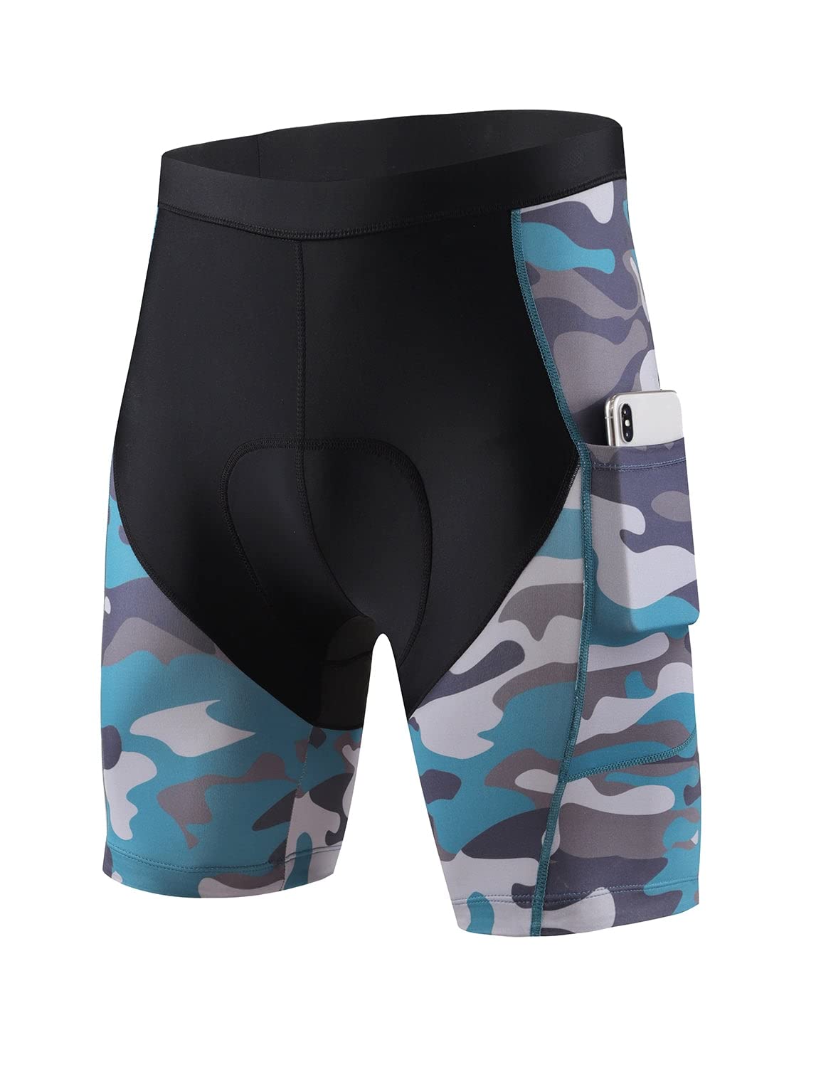 Mens Cycling Shorts 4d Padded Camo Print Bike Liner Mtb