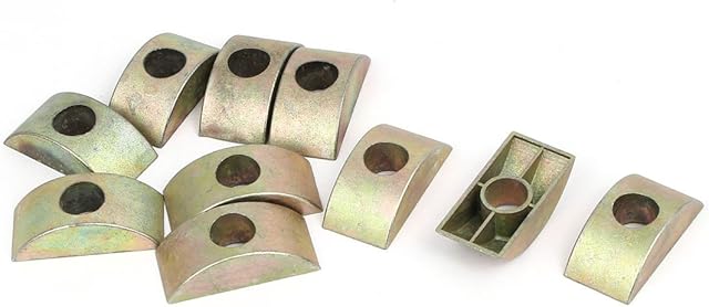 sourcingmap 8mm Hole Dia Furniture Connector Half Moon Nuts Spacer Washer Bronze Tone 10PCS