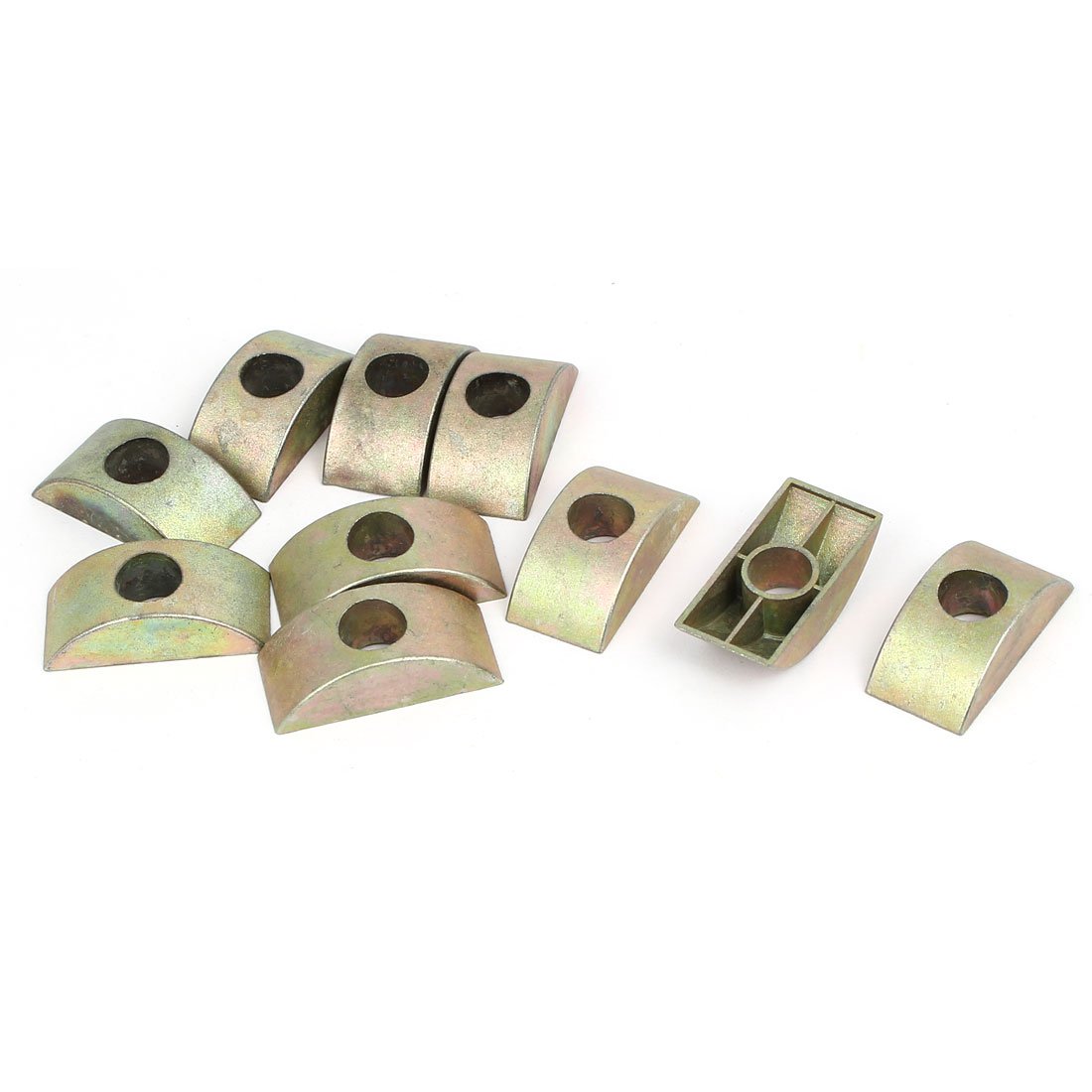 Uxcell Bronze Sourcingmap 8Mm Hole Dia Furniture Connector Half Moon Nuts Spacer Washer Tone 10Pcs