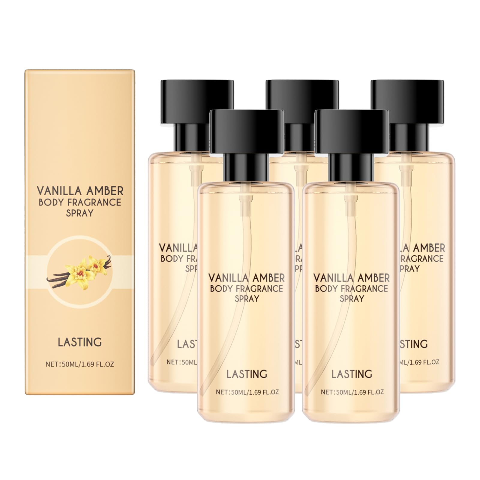 Waniliowy spray do ciała dla kobiet i dziewcząt, długotrwała mgiełka zapachowa do skóry i włosów, świeży i elegancki zapach, 50 ml, rozmiar podróżny (5)