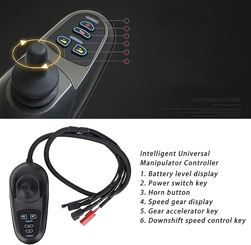 Miniatura 7 de Controlador de joystick, controlador profesional para silla de ruedas eléctricas, accesorio para sillas de ruedas de movilidad eléctrica,