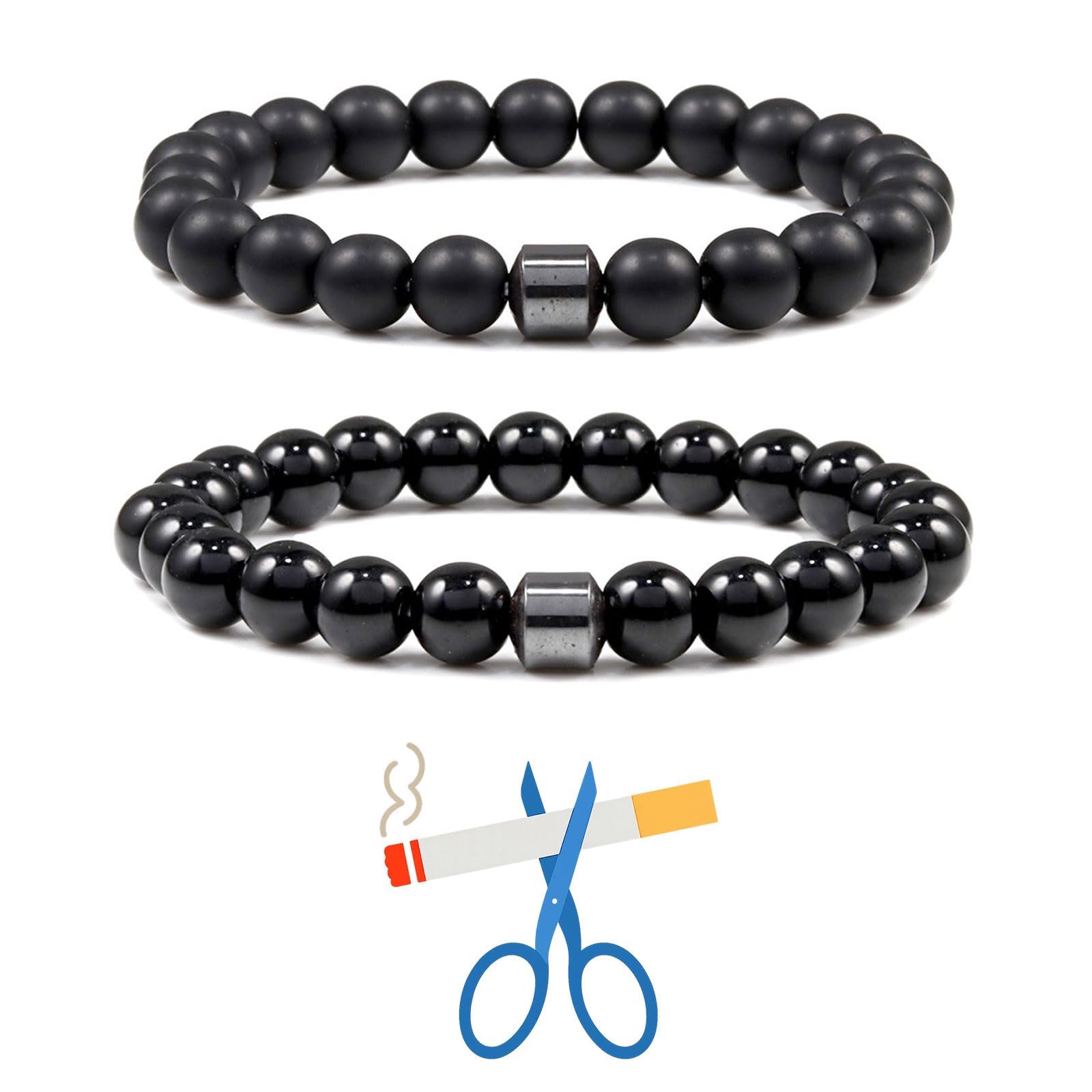 2 PCS Smoking Cessation Bracelet for Women Quit Smoking Bracelet Men Anti Smoking Bracelet Magtherapy Lymphatic Drainage Lymph Nodes Acupressure Protection Bracelets Anxiety Stress Relief Gifts-picture-17