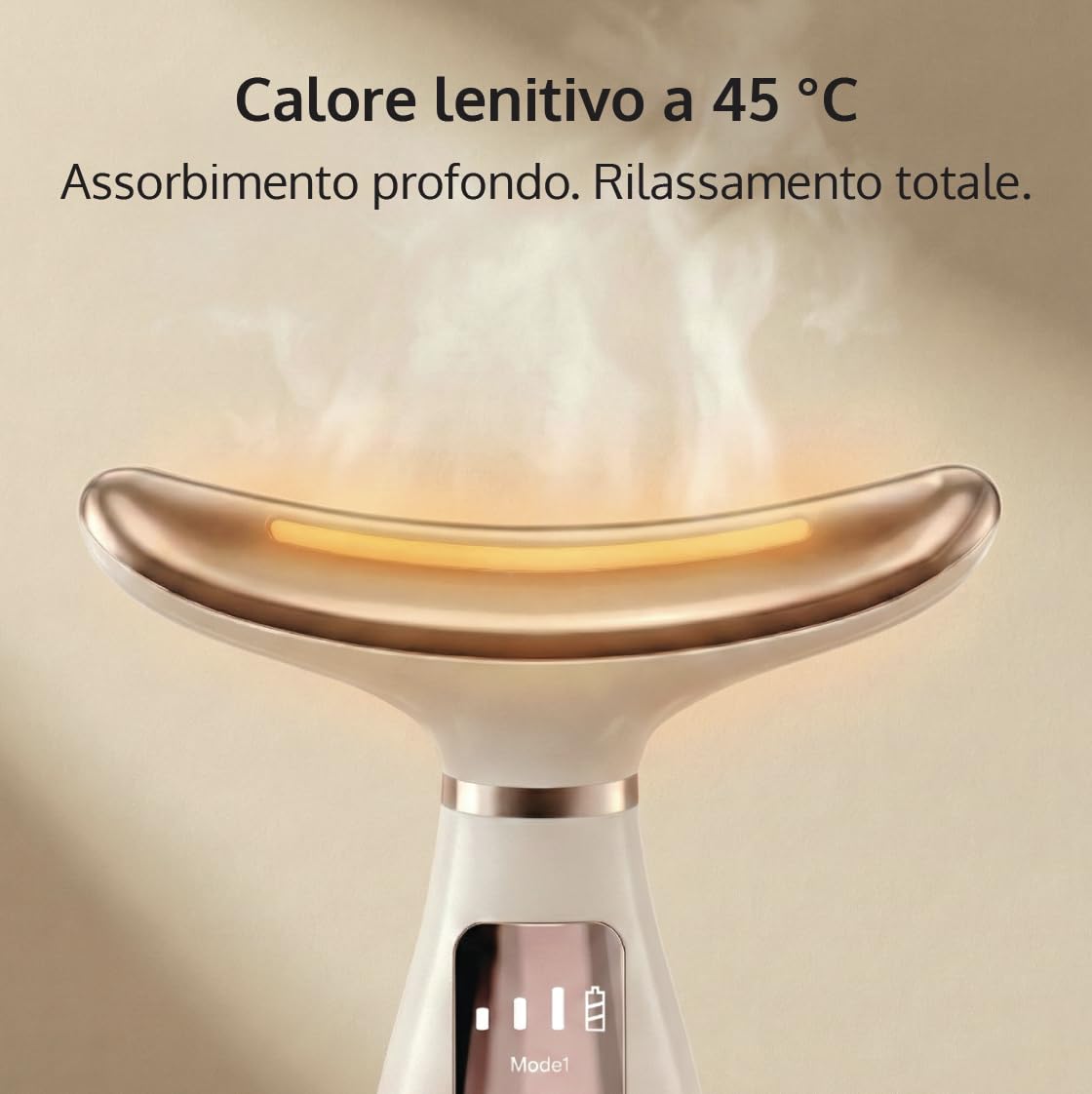 Massaggiatore Viso Angelite, Scolpitore Viso LED & Dispositivo Lifting Facciale per Rassodare & Scolpire, Strumento Rassodante con Calore & Vibrazione per Mascella, Guance & Collo, Garanzia di 2 Anni
