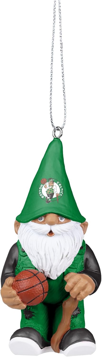 FOCO - NBA 3.5" Team Gnome Resin Xmas Christmas Tree Hanging Ornament - Boston Celtics