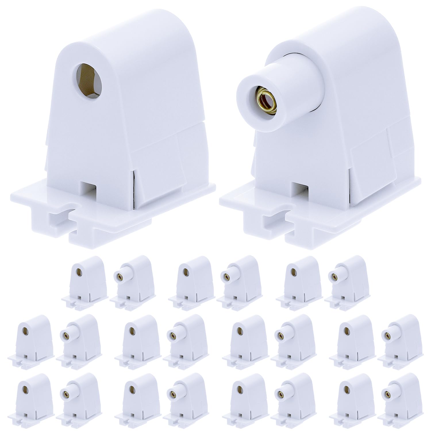 QWORK Single Pin FA8 Tombstone,12-Pairs Non-Shunted T8/T10/T12 LED