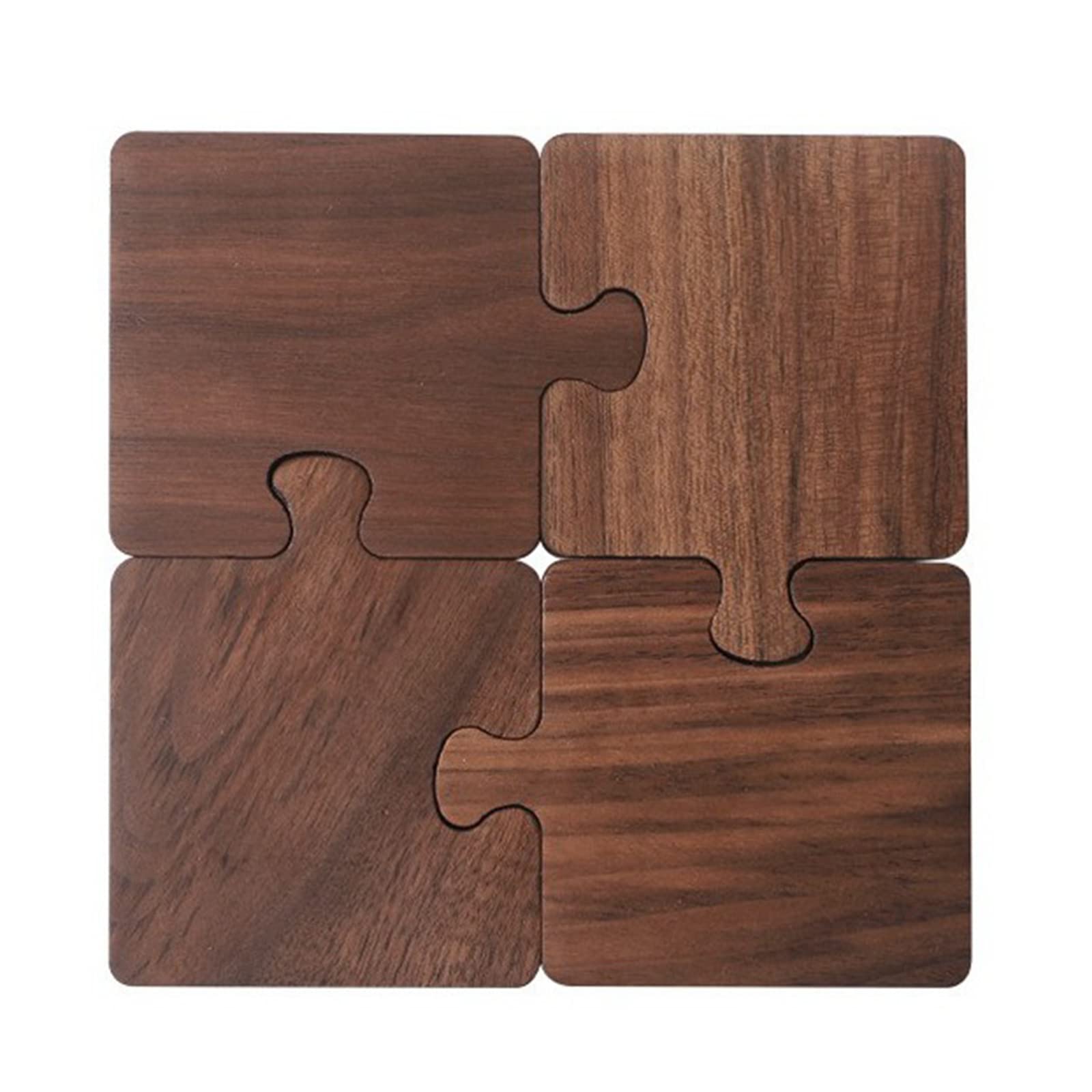 Elnwnnkc Creative Wood Puzzle Drink Beverage Unique Table Top for Prot Puzzle Coasters for Drinks