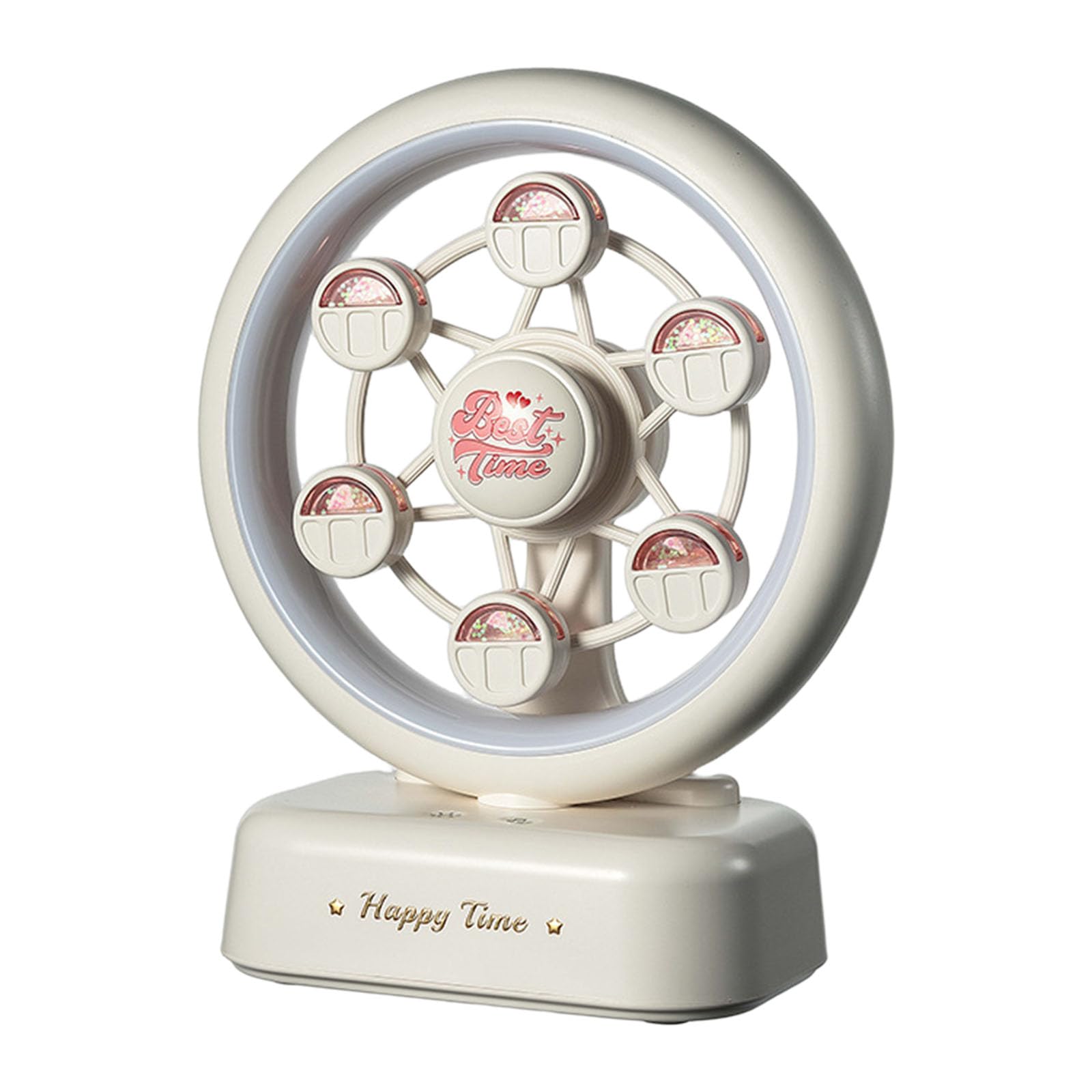 Lampada da tavolo musicale a forma ruota panoramica con batteria da 1800 mAh Piccoli altoparlanti Struttura in plastica leggera per decorazioni per la casa Luci decorative natalizie