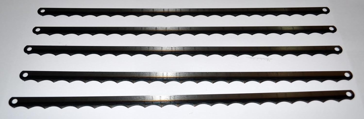 Bow Bread Knife Blades 25 Piece with Screws and Template, Stainless Steel