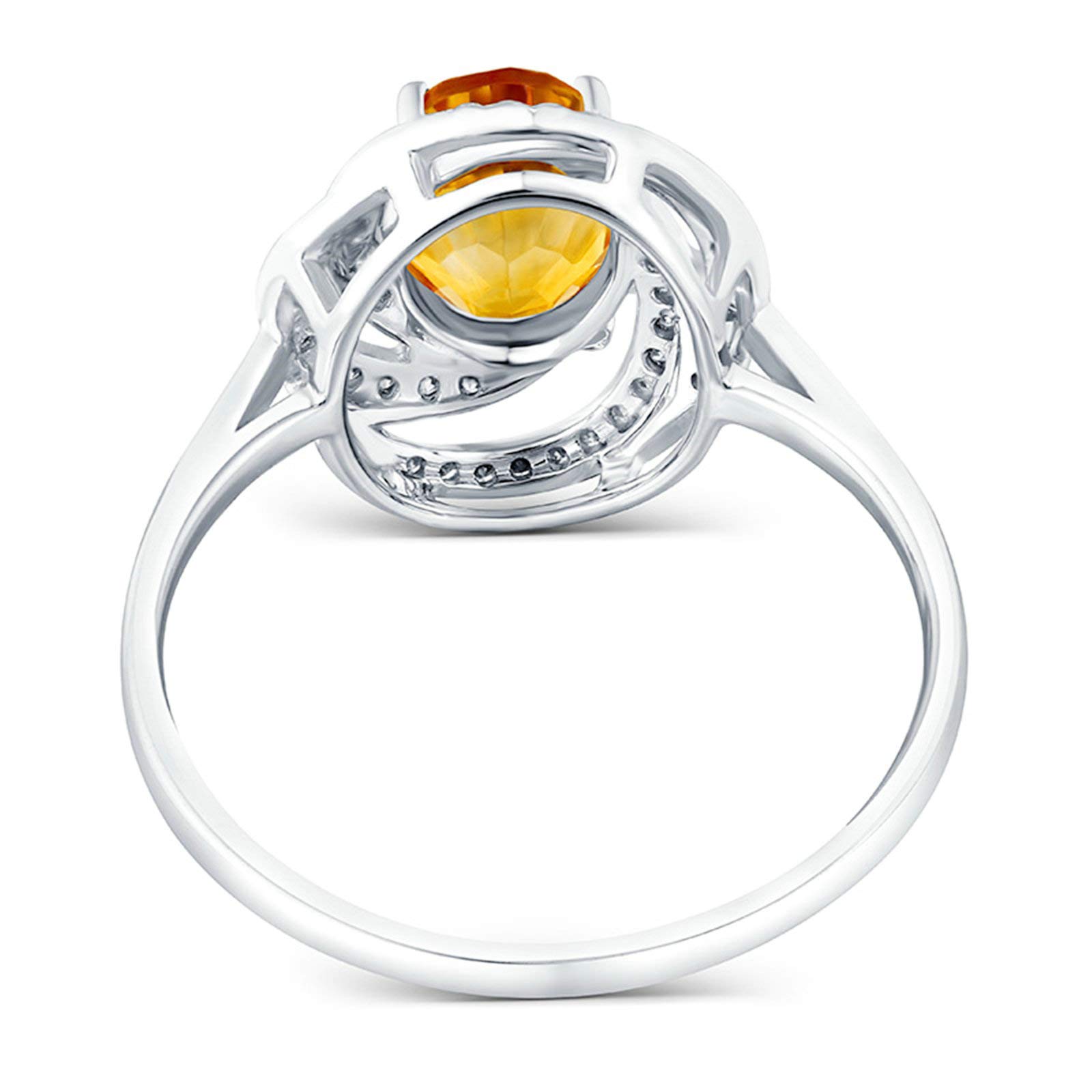 Beydodo Damski pierścionek 750 żółte złoto róża kwiat z cytrynem 0,94 ct pierścionek zaręczynowy z diamentami e 18 karatów (750) białe złoto, 52 (16,6), colore: białe złoto, cod. TLLWGZ3140