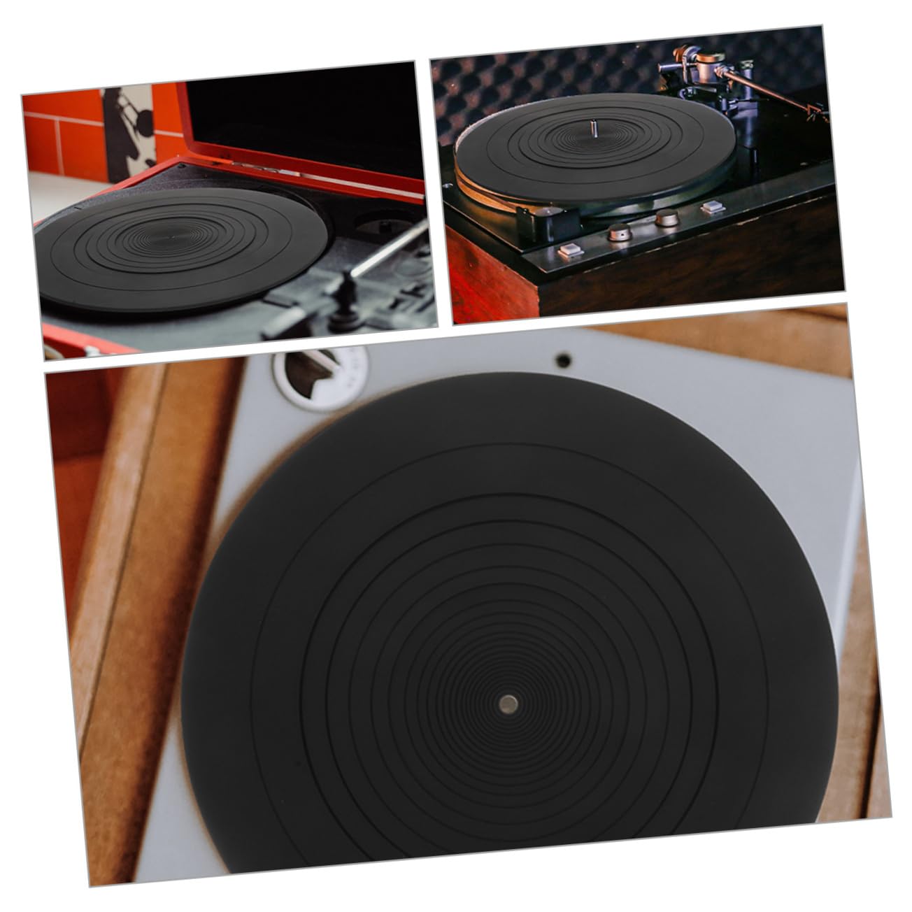 Yardwe 2pcs Anti-static Vinyl Record Mat Turntable Slipmat Silicone Pad for Record Player Turntable Mat