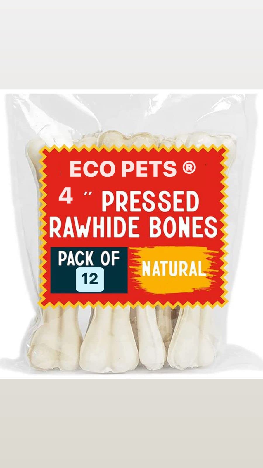 ECO PETS 4 Inches Rawhide Small-Medium Size Dog Breed Bones for Dogs to chew (Pack of 12) (B0BTC3XTQ7) Amazon Price History, Amazon Price Tracker