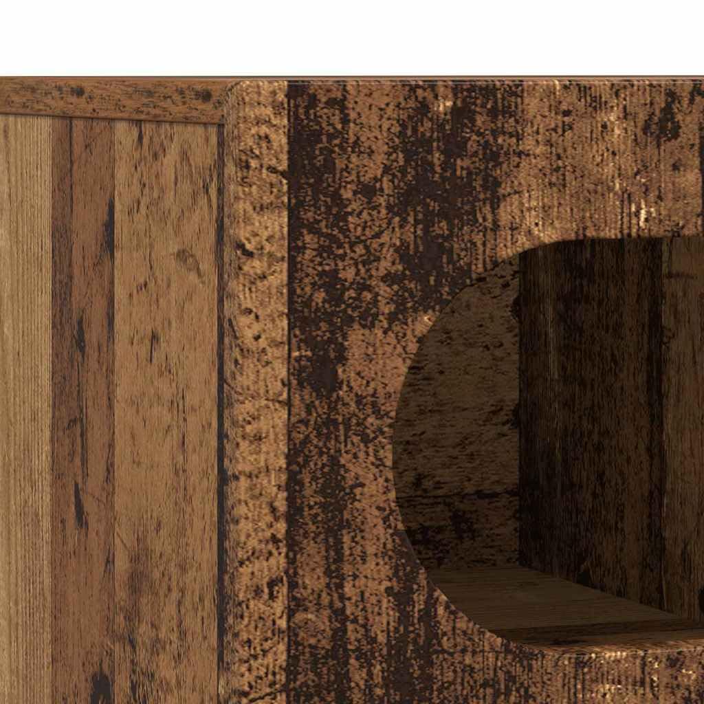 Szafka pod telewizor, stare drewno, 100 x 35 x 40 cm, materiał drewnopochodny, z 7 półkami, do salonu, sypialni, do przechowywania mediów