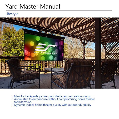Elite Screens Yard Master Manual Series, 120-inch Diagonal 16:9, Outdoor Pull Down Projection Manual Projector Screen with Auto Lock, US Based Company 2-YEAR WARRANTY -OMS120HM