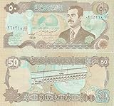Spectrum Store 5 x 50 Saddam Iraqi Dinars, P83 1995, IQD Genuine and Authentic 5 x 50 UNC