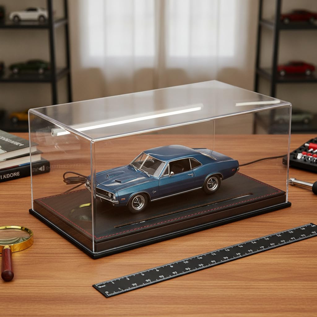 Espositiva per Modellini Auto , Base in similpelle nera con luce