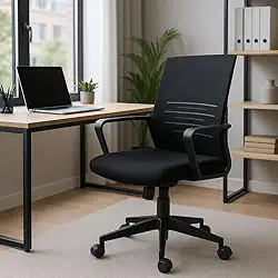Cadeira de Escritório Moderna Luxuosa Giratória Altura Ajustável Apoio de Braço Home Office Gear Tech