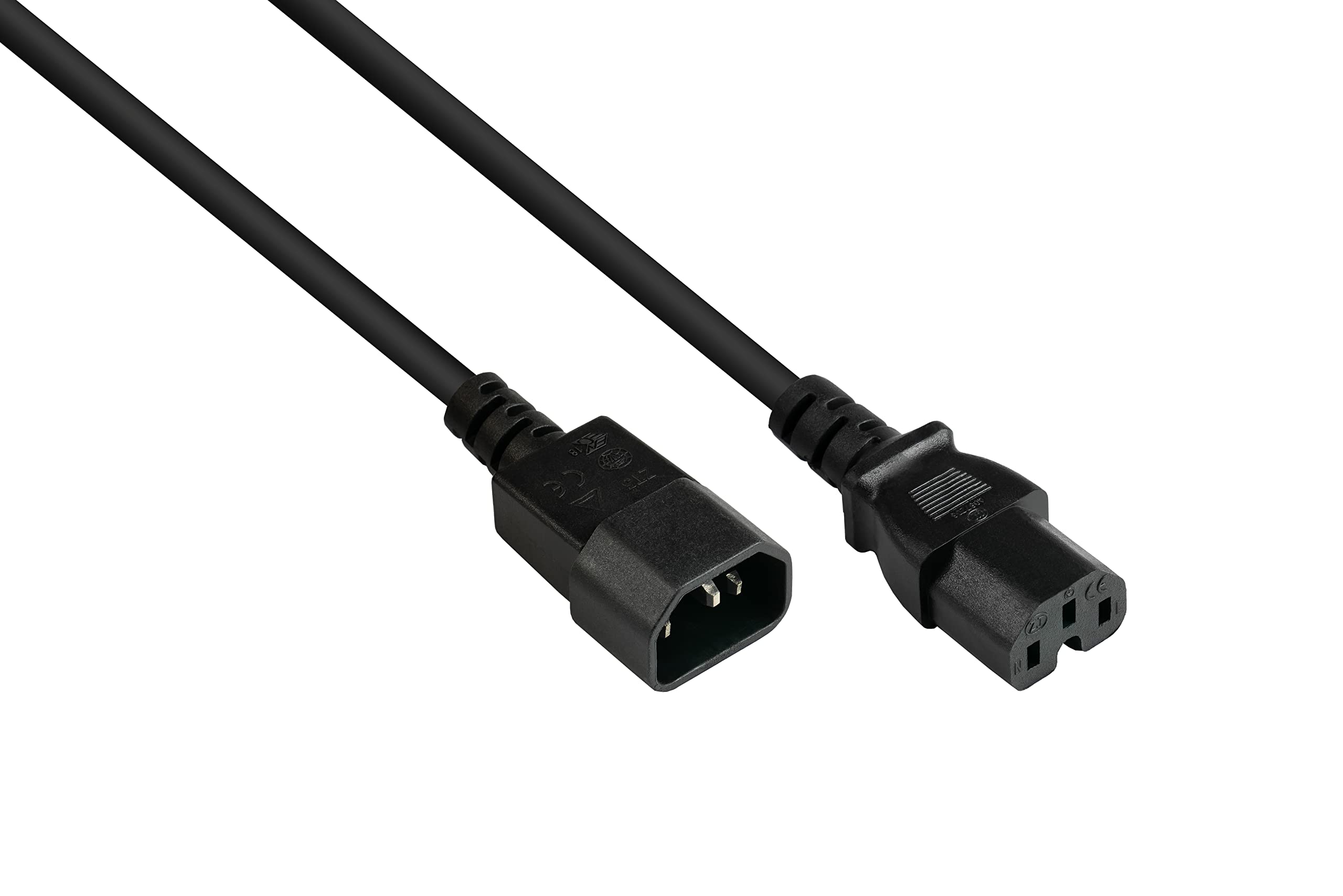 Good Connections P1450-S010 1m C14 (Straight) to C15 (Straight) 0.75mm² Black