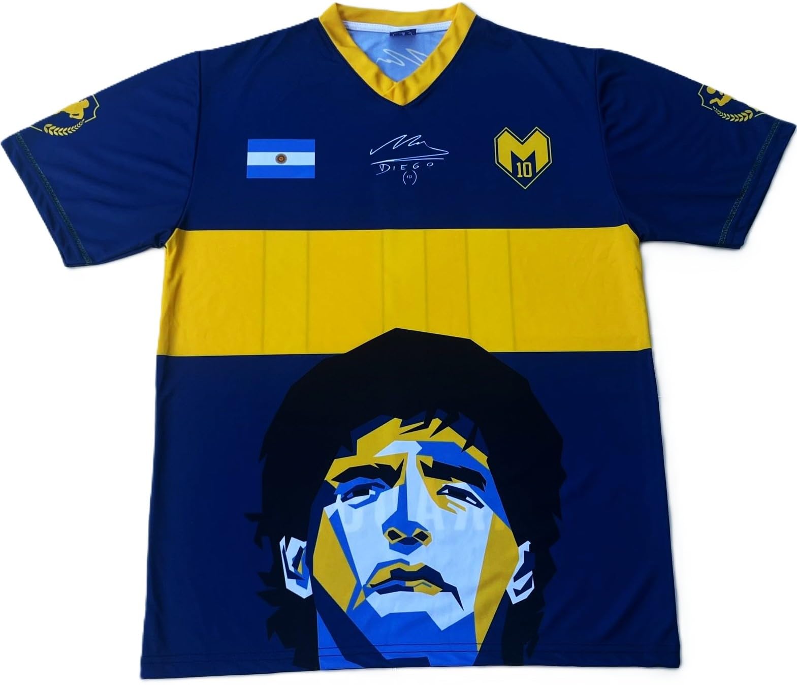 Maglia Maradona Ufficiale Autorizzata Gialloblu - Taglie Adulto Bambino - Merchandising Tifosi Diego Armando Maradona El Pibe de Oro - MMABO
