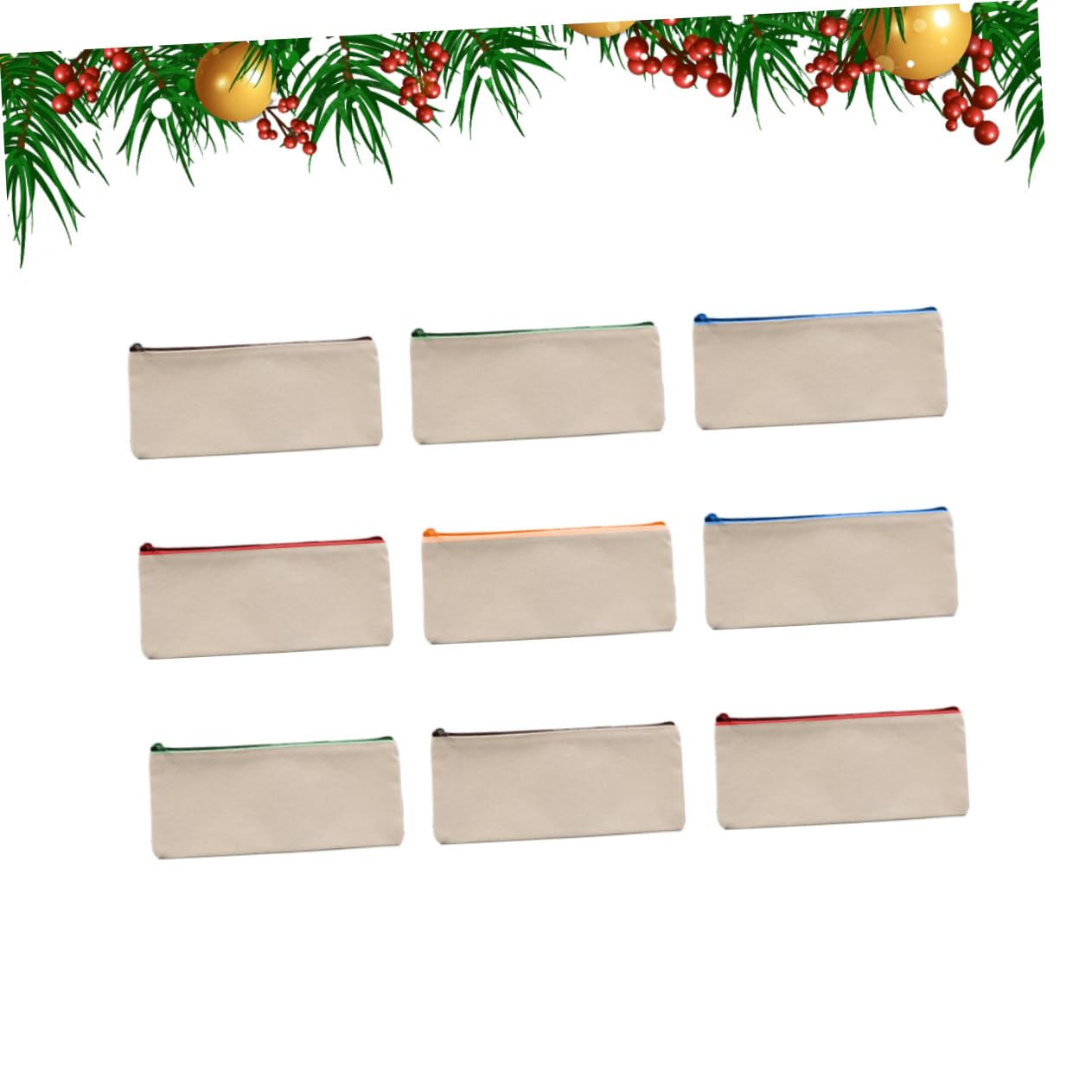 FRCOLOR Estuche para Lápices de Lona Cremallera, Gran Capacidad y Superficie para Pintar, Adecuado para Escuela y Oficina, 15 Piezas Livianas y Color Aleatorio Varios Estilos