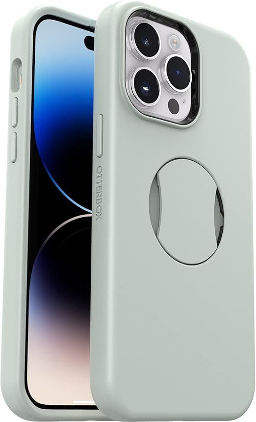 OtterBox iPhone 14 Pro Max OtterGrip Symmetry Series Case CHILL OUT (Green), Builtin Grip